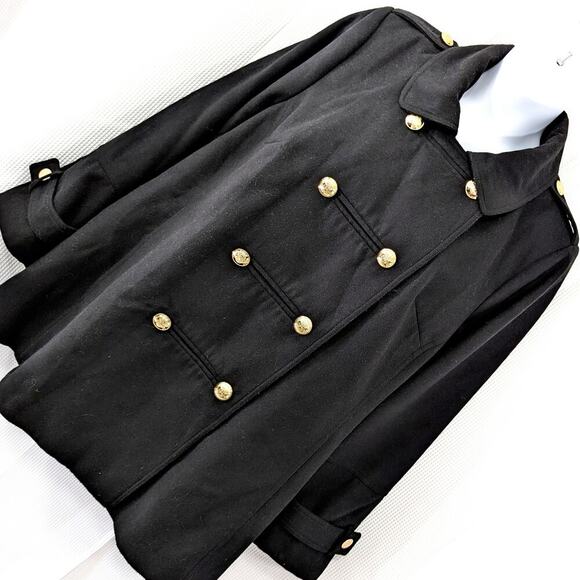 LANE BRYANT! FANCY DOUBLE BREASTED, GOLD BUTTON NAVY PEACOAT SWING CUT! SZ 26/28 - Picture 10 of 10